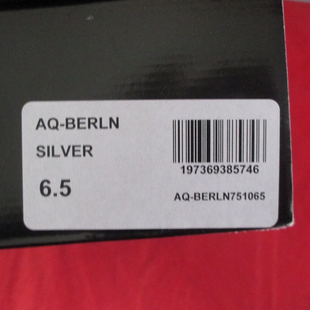 Aqua Berlin Embellished Metallic Heels $128 - US Size 6 1/2 - Silver - 1103 - Picture 12 of 12